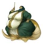 anthro barefoot belly big_belly big_breasts breasts clothed clothing dress fat_rolls feet female frown gold_skin golden_gun gun hand_on_hip handgun headgear headwear hijab holding_gun holding_handgun holding_object holding_pistol holding_ranged_weapon holding_weapon luger middle_eastern_clothing morbidly_obese morbidly_obese_anthro morbidly_obese_female obese obese_anthro obese_female overweight overweight_anthro overweight_female pistol pose ranged_weapon religious_clothing religious_headwear simple_background solo standing tail thick_tail thick_thighs weapon white_background wide_hips cettus jena_khan reptile scalie snake 2021 hi_res