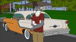 anthro clothed clothing detailed_background fur male solo vehicle delta_dewitt echo_(game) echo_(series) echo_project general_motors oldsmobile tj_hess canada_lynx felid feline lynx mammal digital_media_(artwork)