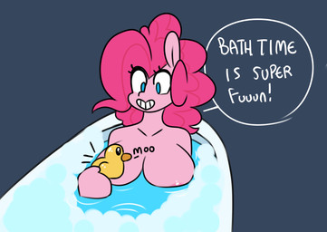 anthro anthrofied bath big_breasts breasts female nude solo text water somescrub friendship_is_magic hasbro my_little_pony hugtastic_pinkie_pie pinkie_pie_(mlp) earth_pony equid equine horse mammal pony absurd_res digital_media_(artwork) english_text hi_res