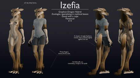 anthro areola avian_feet bedroom_eyes bottomwear breasts butt camera clothed clothing feathers featureless_crotch feet female half-closed_eyes holding_camera holding_object horn looking_at_viewer looking_back narrowed_eyes nipples nude rear_view seductive shirt shorts simple_background smile solo standing stated_height stated_pansexuality stated_sexuality stated_species tail text toes topwear ruaidri mythology izefia_(ruaidri) avian dragon gryphon hybrid mammal mythological_avian mythological_creature mythological_scalie scalie 16:9 2024 3d_(artwork) digital_media_(artwork) english_text hi_res model_sheet translated widescreen