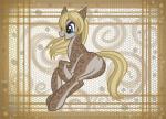 alternate_species blonde_hair brown_body brown_fur butt female feral fur green_eyes hair open_mouth ponification raised_tail smile solo spots tail white_body white_fur raptor007 hasbro my_little_pony fan_character lalee earth_pony equid equine horse mammal pony 2012 digital_media_(artwork) hi_res