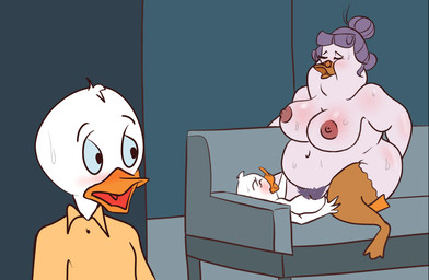 age_difference anthro anthro_on_anthro anthro_penetrated anthro_penetrating anthro_penetrating_anthro areola arm_blush beak belly bent_leg big_areola big_belly big_breasts big_eyes big_nipples biped black_eyebrows black_eyes black_eyewear black_glasses blue_sclera blue_wall blush blushing_profusely bodily_fluids body_blush breast_blush breasts caught_in_the_act clothed clothed_anthro clothed_male clothing curved_eyebrows deep_navel eyebrows eyelashes eyes_closed eyewear feather_tuft feathers female female_penetrated floor furniture glasses grey_floor grey_sofa group hair hair_bun hand_behind_back hand_on_another's_knee hand_on_another's_leg hand_on_knee hand_on_leg head_tuft inside internal_wall intraspecies iris kneeling kneeling_on_sofa larger_female larger_penetrated leg_blush light_areola light_body light_feathers light_hair light_nipples looking_pleasured lying lying_on_sofa male male/female male_penetrating male_penetrating_female mature_anthro mature_female navel nipples no_pupils nude nude_anthro nude_female nude_male obscured_penetration older_female older_penetrated on_back on_sofa open_mouth orange_beak overweight overweight_anthro overweight_female penetration pince-nez pink_areola pink_nipples pubes puffy_areola puffy_nipples purple_hair purple_pubes red_blush red_tongue sex shirt short_hair shota size_difference smaller_male sofa standing sweat sweatdrop sweaty_arms sweaty_belly sweaty_body sweaty_breasts sweaty_feathers sweaty_legs sweaty_shoulders thick_eyelashes thick_thighs thin_eyebrows three-quarter_view tongue topwear trio tuft vaginal vaginal_penetration wall_(structure) wearing_glasses white_body white_breasts white_feathers yellow_clothing yellow_shirt yellow_topwear young young_anthro young_male young_penetrating younger_male mahun_(artist) disney ducktales ducktales_(1987) bentina_beakley dewey_duck louie_duck anatid anseriform avian bird duck 2025 digital_drawing_(artwork) digital_media_(artwork) brother_(lore) brothers_(lore) sibling_(lore)