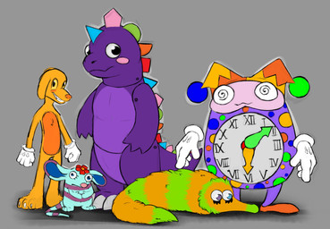 3_claws 3_toes 4_fingers :3 accessories_only accessory ambiguous_gender analog_clock anthro apode armless biped black_eyes blue_body blue_eyes blue_fur blue_inner_ear blue_spots blush blush_stickers chest_tuft claws clock clothing countershade_crotch countershade_fur countershade_scales countershade_tail countershade_torso countershading derp_eyes dipstick_ears dorsal_ridge ear_markings eyelashes featureless_crotch feet female feral fingers floating_hands floppy_ears flower flower_on_head fluffy fool's_hat front_view fur fur_tuft glistening glistening_eyes gloves green_body green_fur green_nose green_spots green_stripes grey_background group handwear hat headgear headwear heterochromia legless lying_on_ground male markings mitten_hands mostly_nude_anthro mostly_nude_male multicolored_ears naturally_censored no_pupils on_ground orange_blush orange_body orange_clothing orange_countershading orange_fur orange_hat orange_headwear orange_spots orange_stripes orange_tuft pink_blush pink_face pink_nose plant plushie pupils purple_body purple_countershading purple_eyes purple_markings purple_scales purple_stripes red_flower red_spots roman_numeral scales seam_(sewing) serpentine shadow simple_background smile snout spiral spiral_eyes spots spotted_body standing stripes tail teeth three-quarter_view toe_claws toes toony tuft white_claws white_clothing white_gloves white_handwear yellow_sclera thehowlord glitch_productions the_amazing_digital_circus bizco_(tadc) rattie_(tadc) scratch_(tadc) spike_(tadc) wormo_(tadc) animate_inanimate canid canine canis dinosaur domestic_dog egg_creature humanoid living_plushie living_toy mammal murid murine prehistoric_species rat reptile rodent scalie squirmle concept_art digital_drawing_(artwork) digital_media_(artwork) english_description full-length_portrait hi_res official_art portrait