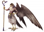 anthro beak clothing egyptian egyptian_clothing egyptian_headdress feathered_wings feathers headdress headgear headwear male nemes_(clothing) shendyt solo wings nejita egyptian_mythology middle_eastern_mythology mythology horus avian bird deity falcon falconid 2010