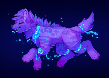 ambiguous_gender candy_gore claws feet feral fur gore inner_ear_fluff side_view simple_background smile solo spots tail teeth toes tongue tuft jinxit hyena mammal 2026 digital_drawing_(artwork) digital_media_(artwork) hi_res