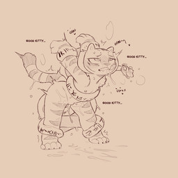 4_toes aged_down ahegao anthro arm_pull bent_over blush blush_lines bodily_fluids bound breath claws clenched_teeth dialogue drooling extended_arms eye_roll feet female female/female feral finger_claws from_behind_position fur genital_fluids genitals hands_behind_back leaning leaning_forward looking_pleasured markings nipples nude nude_anthro nude_female obscured_penetration open_mouth open_smile penetration prison_guard_position raised_head restrained_legs saliva sex simple_background smile spread_legs spreading steam striped_markings striped_tail stripes sweat tail tail_markings teeth text three-quarter_view toe_claws toes tremble_spikes vaginal vaginal_fluids vaginal_penetration vulva cold-blooded-twilight dreamworks kung_fu_panda master_tigress master_viper felid mammal pantherine reptile scalie snake tiger 1:1 2026 english_text hi_res monochrome sepia sketch