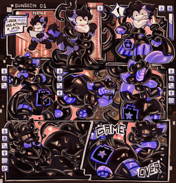 anthro big_bulge big_tail blue_body blue_fur blush bodily_fluids bulge clothed clothing diaper diaper_squish drone dronesuit dronification drooling fur game_ui hypno_visor hypnosis latex liquid_latex male mind_control null_bulge oral oral_penetration penetration restrained saliva solo tail tentacle_in_mouth tentacle_penetration tentacles text transformation wearing_diaper latexm4n absurd_res english_text hi_res