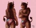 after_transformation anthro blush bulge clothing clothing_transformation duo facial_piercing inanimate_transformation living_underwear male nose_piercing nose_ring piercing pink_background ring_piercing simple_background transformation underwear underwear_transformation wearing_clothing_character what pickles-hyena animate_inanimate bison bovid bovine hyena mammal spotted_hyena 2018 signature