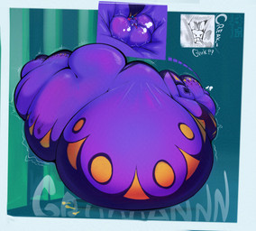 air_from_mouth belly belly_expansion big_butt big_text black_outline bloated border butt butt_expansion close_to_bursting close_up_panel container creaking cup expansion fangs huge_butt hyper hyper_butt hyper_inflation inflation logo motion_lines onomatopoeia outline purple_body slurp sound_effects sunken_head teeth text white_border white_text smokey_blokey lego ninjago pythor_(ninjago) reptile scalie snake 2026 absurd_res artist_logo artist_name digital_media_(artwork) hi_res sequence