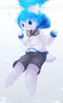 anthro blue_eyes blue_hair blue_inner_ear bottomwear bubble clothed clothing eye_glint eyewear fully_clothed fur goggles hair hoodie kemono male navel open_mouth reflection shorts simple_background solo topwear underwater water white_background white_body white_fur young young_anthro aoino spica_(aoino) canid canine canis domestic_dog mammal absurd_res digital_media_(artwork) hi_res shaded