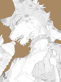 3_arms 5_fingers anthro barbell_piercing bottle brown_background circular_barbell_piercing claws collar container ear_piercing facial_piercing fangs finger_claws fingers fur hand_behind_own_head holding_bottle holding_bottle_cap holding_container holding_object lip_piercing looking_at_object male markings multi_arm multi_limb nipple_piercing nipples nude open_mouth piercing simple_background snakebite_piercing solo spiked_collar spikes spots spotted_arms spotted_body spotted_face spotted_fur teeth tongue_showing chiayeeee cheetah felid feline mammal 2023 absurd_res bust_portrait digital_drawing_(artwork) digital_media_(artwork) hi_res portrait signature