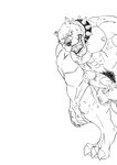 big_muscles bodily_fluids huge_muscles male muscular muscular_male saliva san_jaguar canid canine canis domestic_dog mammal pit_bull hi_res monochrome
