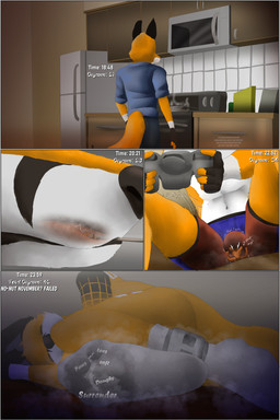 4_toes anthro bulge clothing duo feet foot_fetish foot_focus foot_play inside_clothing male male/male micro oral_vore pawpads paws sock_fetish soles text toes trapped_in_clothing trapped_in_sock underwear vore artisticpad absurd_res comic english_text hi_res url