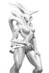 3_fingers 3_horns athletic athletic_female back_tentacles big_breasts biped breasts featureless_breasts featureless_crotch featureless_face female fingers horn multi_horn not_furry nude side_view simple_background solo standing tentacles thick_thighs white_background wide_hips towerpractice digital_extremes tencent warframe saryn_(warframe) alien alien_humanoid humanoid prime_warframe 2020 hi_res monochrome portrait shaded sketch soft_shading three-quarter_portrait