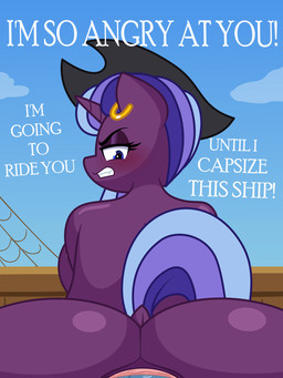 angry angry_sex animal_genitalia animal_penis anthro big_butt biped blush bodily_fluids breasts butt clothing cutie_mark ear_piercing ear_ring equine_genitalia equine_penis eyelashes female female_penetrated genital_fluids genitals glistening glistening_body hat headgear headwear horn huge_butt looking_back male male/female male_penetrating male_penetrating_female on_bottom on_top penetration penile penile_penetration penis penis_in_vagina piercing pirate pirate_hat power_bottom pupils purple_body reverse_cowgirl_position ring_piercing sex tail tail_aside teeth vaginal vaginal_fluids vaginal_penetration vulva wide_hips thecoldsbarn hasbro my_little_pony mythology equid equine horse mammal mythological_creature mythological_equine pony unicorn 3:4 animated hi_res
