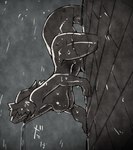 anthro breasts detailed_background drainpipe featureless_breasts female horn nude outdoor_nudity outside raining sculpture solo statue matsukura gargoyle scalie digital_drawing_(artwork) digital_media_(artwork) hi_res