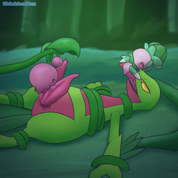 2_heads 2_penises animal_genitalia armless bdsm bondage bound feral genital_slit genitals grabbing_head group head_grab licking lifted lying male male/male male_penetrated multi_genitalia multi_head multi_penis on_back open_mouth oral penetration penile penis penis_lick plant sex size_difference spreading tapering_penis tentacles tongue trio vine_bondage vine_tentacles vines blubluumon nintendo pokemon cherubi fomantis generation_3_pokemon generation_4_pokemon generation_7_pokemon grovyle pokemon_(species) 1:1 2d_animation animated