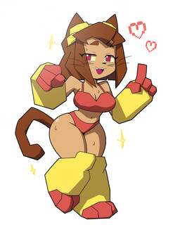 anthro bikini bodily_fluids clothing female pose solo sweat sweatdrop swimwear tail two-piece_swimsuit sirsmolnsfw gameoverse glitch_productions kit_bodega felid feline mammal 4:5 absurd_res hi_res