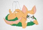 2024 3_toes 4_fingers ambiguous_anthro ambiguous_gender anthro bat biped black_eyebrows butt cheek_tuft dust:_an_elysian_tail eyebrows eyelashes eyewear facial_tuft feet feet_up female_(lore) fidget_(elysian_tail) fingers fur glasses grass green_eyes half-closed_eyes hand_on_chin head_tuft looking_at_viewer lying mammal membrane_(anatomy) membranous_wings multicolored_body multicolored_fur narrowed_eyes nimbat nude nude_ambiguous nude_anthro on_front orange_body orange_ears orange_fur orange_tail orange_wings pink_inner_ear pink_membrane pink_wings plant simple_background soles solo tail toes tuft two_tone_body two_tone_fur two_tone_wings white_background white_body white_fur wings xu53r