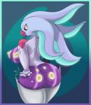 absurd_res anthro anthrofied beak big_breasts big_butt blue_body blue_skin breasts butt butt_slap cephalopod empty_eyes female generation_6_pokemon glowing hi_res licking licking_lips licking_own_lips looking_at_viewer malamar marine mollusk nintendo nipples non-mammal_breasts pokemon pokemon_(species) pokemorph pseudo_hair purple_body purple_skin self_lick simple_background slap slapping_own_butt slapping_self smile solo spiral tentacle_hair tentacles tohtori_crow tongue tongue_out yellow_eyes