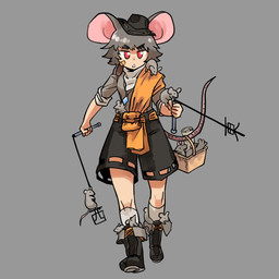 ambiguous_feral ambiguous_gender basket black_boots black_clothing black_footwear black_hat black_headwear black_short boots clothed clothed_female clothed_humanoid clothing container female feral footwear fully_clothed fully_clothed_female fully_clothed_humanoid grey_background grey_clothing grey_hair grey_shirt grey_topwear group hair hat headgear headwear holding_object jewelry larger_female larger_humanoid looking_at_viewer necklace pendant red_eyes scarf shirt shoes simple_background size_difference smaller_ambiguous smaller_feral socks solo_focus tail topwear white_clothing white_footwear white_socks kaibootsu touhou nazrin animal_humanoid humanoid mammal mammal_humanoid mouse mouse_humanoid murid murid_humanoid murine murine_humanoid rodent rodent_humanoid 1:1 2023 full-length_portrait hi_res portrait