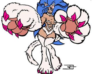 big_breasts big_feet big_hands blue_eyes blue_hair breasts cat_tail claw_toes claws club_arms feet female finger_claws fur hair huge_breasts huge_feet huge_hands hyper hyper_hands long_hair long_tail muscular muscular_female pawpads pink_claws solo tail toe_claws white_body white_fur neoclassical_succubus capcom darkstalkers felicia_(darkstalkers) animal_humanoid cat_humanoid felid felid_humanoid feline feline_humanoid humanoid mammal mammal_humanoid hi_res