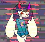 :3 anthro aroused black_hair bottomless bottomless_male clothed clothing clothing_grab expressions femboy glitch hair horn liquid long_ears long_hair male neutral_expression psychedelic rave sad shy slime smiley_face solo teeth teeth_showing transformation white_body demon3sigma epilepsy_warning mood yume_nikki demon hybrid lagomorph mammal animated low_res