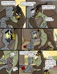 afrotropical_parrot anthro avian bed bedroom bird clothing comic dialogue disney ducktales ducktales_(2017) duo english_text falcon falcon_graves falconid furniture genitals hi_res inside kissing ladybugk male male/male mark_beaks parrot penis romantic romantic_couple text true_parrot
