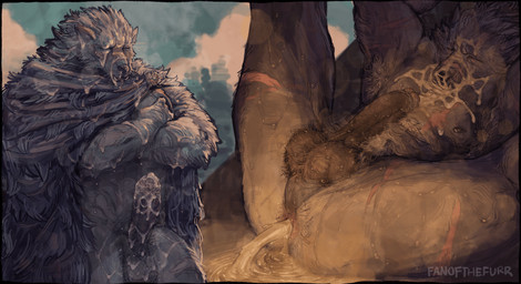 abs after_anal anal_hair anthro anus arm_scar armpit_hair asian_clothing balls big_penis biped blue_cape blue_clothing bodily_fluids body_hair butt cape chest_scar clothing crossed_arms cum cum_fart cum_in_ass cum_inside cum_on_arm cum_on_chest cum_on_face cum_on_penis east_asian_clothing erection eyes_closed facial_scar fangs fundoshi fur genital_fluids genitals glans grey_body grey_fur hairy_balls humanoid_genitalia humanoid_penis japanese_clothing leg_scar lying male mature_anthro mature_male muscular muscular_anthro muscular_male navel nude_anthro nude_male on_back penis perineum scar smegma snout snout_scar solo spread_legs spreading sweat sweaty_body teeth text underwear urine urine_from_ass urine_in_ass vein veiny_penis watersports fanofthefurr elden_ring fromsoftware blaidd_(elden_ring) canid canine canis mammal wolf 2026 artist_name digital_drawing_(artwork) digital_media_(artwork) english_description hi_res