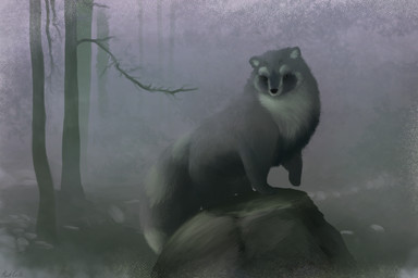 balls barely_visible_balls barely_visible_genitalia big_balls big_tail climbing dark_belly feral fog forest genitals huge_balls huge_tail hyper hyper_balls hyper_genitalia hyper_tail looking_forward male on_rock paws plant raised_paw rock solo tail tree geno28 zaffre_enos canid canine mammal raccoon_dog tanuki 3:2 absurd_res hi_res signature