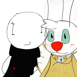 anthro female gabby_stickson_dudette(tpc) male stick_figure stickdude_(tpc) theproblemcauserx angel_hare the_east_patch angel_gabby lagomorph leporid mammal rabbit 1:1 hi_res