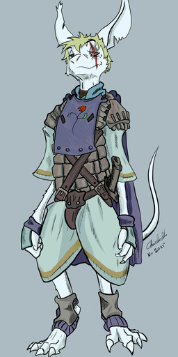 armor clothed clothing eye_scar facial_scar fur hair male melee_weapon scar simple_background solo sword tail weapon charbold final_fantasy final_fantasy_ix square_enix fan_character burmecian mammal murid rodent digital_media_(artwork) hi_res