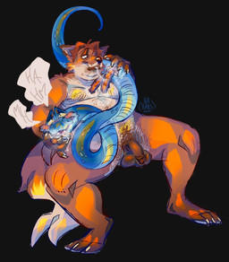 2_penises animal_genitalia animal_penis anthro anthro_on_feral balls bestiality bodily_fluids cum cum_in_mouth cum_inside cum_on_penis drooling duo feral genital_fluids genitals hemipenes humanoid_genitalia humanoid_penis male male/male multi_genitalia multi_penis nude penis pubes saliva tail hahars disney zootopia gary_de'snake gideon_grey canid canine fox mammal pit_viper reptile scalie snake viper 2025 hi_res