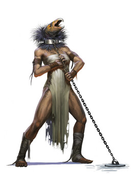 5_toes anthro barefoot bound breasts chain chained clothing collar cuff_(restraint) dress fantasy feet female humanoid_feet plantigrade prisoner restrained restraints shackles simple_background solo submissive submissive_female tight_clothing toes tongue tongue_out torn_clothing white_background unknown_artist paizo pathfinder apurna_arkona accipitriform avian bird canid canine mammal rakshasa_(pathfinder) vulture official_art