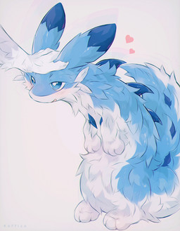 3_fingers 3_toes ambiguous_anthro ambiguous_feral ambiguous_gender anthro back_spikes big_ears big_tail biped bipedal_feral blue_body blue_ear_tips blue_ears blue_eyes blue_fur blue_spikes blue_tail blush blush_lines cheek_tuft countershade_face countershade_fur countershade_neck countershade_tail countershade_torso countershading detailed_fur dipstick_ears disembodied_hand duo ear_markings facial_tuft feet feral feral_focus fingers fluffy fluffy_tail fur handpaw headpat heart_symbol hindpaw kemono long_body looking_at_another markings multicolored_body multicolored_ears multicolored_fur multicolored_tail paws petting pupils simple_background smile solo_focus spikes spikes_(anatomy) standing tail thick_fur three-quarter_view toes tuft two_tone_body two_tone_ears two_tone_fur two_tone_tail white_background white_body white_countershading white_fur white_pupils white_tail koffizo palworld pocketpair chillet mammal mustelid pal_(species) absurd_res colored detailed digital_media_(artwork) full-length_portrait hi_res portrait shaded signature