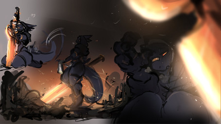 anthro big_sword claws clothing female glowing_sword headgear headwear heart_symbol macro nun_outfit pupils red_sclera solo tail tail_motion tailwag yellow_pupils thesociallyawkwardpinguin mythology dragon mythological_creature mythological_scalie scalie absurd_res hi_res