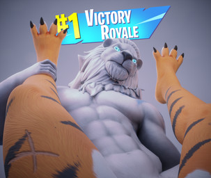 anthro duo fur looking_at_viewer male male/male muscular muscular_anthro muscular_male orange_body orange_fur white_body white_fur parllyx darbernsfw_(modeler) zanjideaf7_(modeler) epic_games fortnite messi_(fortnite) oscar_(fortnite) felid lion mammal pantherine tiger 3d_(artwork) digital_media_(artwork) hi_res