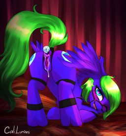 animal_genitalia animal_vulva ass_up bodily_fluids bride buttplug buttplug_insertion curtains cutie_mark equine_genitalia equine_vulva female feral genital_fluids genitals harness looking_at_viewer looking_back plug_(sex_toy) plug_insertion raised_tail sex_toy sex_toy_insertion solo tail vaginal_fluids vulva wings caliluminos hasbro my_little_pony mythology aqua_grass_(character) fan_character equid equine mammal mythological_creature mythological_equine pegasus absurd_res hi_res