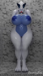 anthro anthrofied areola big_breasts blue_areola blue_body blue_nipples bouncing bouncing_breasts breasts collar collar_only curvy_figure detailed_background female front_view genitals huge_breasts looking_at_viewer multicolored_body nipples nude pokemorph pussy shower solo standing thick_thighs voluptuous voluptuous_female water wet white_body wide_hips dividebyezer0 nintendo pokemon yugia_(evov1) yuki_(evov1) generation_2_pokemon legendary_pokemon lugia pokemon_(species) 3d_(artwork) 3d_animation 9:16 animated digital_media_(artwork) hi_res no_sound short_playtime webm