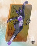 anthro areola black_areola black_body black_fur claws cracked_glass curvy_figure female fur fur_markings fur_tuft inner_ear_fluff markings nude solo striped_body striped_fur stripes tuft whiskers white_body white_fur yellow_eyes ink-dood bacardi_(muart242) domestic_cat felid feline felis mammal absurd_res hi_res