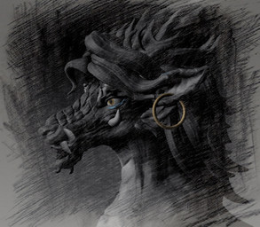 ambiguous_anthro ambiguous_gender anthro fur hair simple_background smile solo nirit_ling asian_mythology mythology dragon mythological_creature mythological_scalie scalie 3d_(artwork) dark_theme digital_media_(artwork) female_(lore)