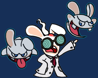 ambiguous_gender anthro bent_arm black_eyewear black_glasses blue_eyes buckteeth bump button_(fastener) clothed clothed_anthro clothed_male clothing derp_eyes eyewear featureless_arms flying fur gesture glasses group hair hand_gesture hand_pawpads larger_anthro larger_male long_ears looking_at_viewer male male_anthro neck_tuft no_pupils noseless pawpads pockets pointing red_tongue round_glasses simple_background size_difference smaller_ambiguous smile smiling_at_viewer standing tail tan_body tan_pawpads tan_skin teeth tongue tongue_out transparent_background trio tuft white_body white_fur white_hair white_lab_coat white_tail captainquack64 luigi's_mansion mario_bros mario_plus_rabbids_kingdom_battle nintendo raving_rabbids rayman_(series) ubisoft fan_character rabbid_e._gadd boo_(mario) ghost hybrid lagomorph mammal rabbid spirit 2021 alpha_channel crossover digital_drawing_(artwork) digital_media_(artwork) english_description flat_colors hi_res