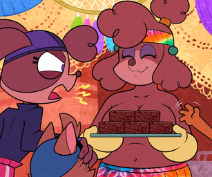 4_fingers abstract_background accessory age_difference angry anthro armor bent_arm big_breasts big_eyes biped blue_clothing blue_headband blue_jacket blue_topwear bottomwear breasts brown_body brown_breasts brown_ears brown_fur brown_nose brownie casual_exposure cheek_tuft closed_smile clothed clothed_anthro clothed_female clothed_male clothing convenient_censorship countershade_face countershade_fur countershading covering covering_another covering_eyes covering_face cross-popping_vein ear_piercing ear_ring exposure_to_minor eyelashes eyes_closed eyeshadow face_squish faceless_anthro faceless_character faceless_male facial_tuft female female_focus fingerless_gloves fingers floppy_ears food fully_clothed fully_clothed_anthro fully_clothed_female fur fur_tuft gloves group hair_accessory hair_ring handwear head_tuft headband headgear helmet holding_object holding_tray humanoid_hands inside iris jacket larger_female light_body light_fur long_eyelashes looking_at_another makeup male mature_anthro mature_female mature_focus mittens mostly_offscreen_anthro mostly_offscreen_character mostly_offscreen_female motion_lines motion_outline mouth_closed multicolored_bottomwear multicolored_clothing multicolored_headband multicolored_skirt narrowed_eyes navel no_pupils older_female open_mouth oven_mitts pants piercing pink_body pink_fur pink_inner_ear pink_tongue pointy_ears prick_ears purple_armor purple_clothing purple_eyes purple_eyeshadow purple_fingerless_gloves purple_gloves purple_handwear purple_headgear purple_helmet ring_piercing size_difference skirt slightly_chubby slightly_chubby_anthro slightly_chubby_female smaller_male smile snout squish standing three-quarter_view tongue topless topless_anthro topless_female topwear tray tuft two_tone_bottomwear two_tone_clothing two_tone_pants white_sclera yelling yellow_clothing yellow_handwear yellow_oven_mitts young young_anthro young_female young_male younger_female younger_male 4chan_anon unknown_artist murphy_and_mitzi mitzi_(ajmarekart) murphy_(ajmarekart) unnamed_character vincent_(ajmarekart) zoe's_mother_(ajmarekart) zoe_(ajmarekart) canid canine canis domestic_cat domestic_dog felid feline felis mammal 2025 digital_drawing_(artwork) digital_media_(artwork) hi_res daughter_(lore) mother_(lore) mother_and_child_(lore) mother_and_daughter_(lore) parent_(lore) parent_and_child_(lore) parent_and_daughter_(lore)