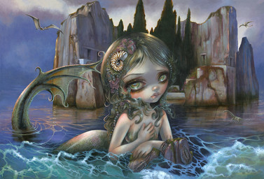 5_fingers ambiguous_gender bra_(anatomy) breasts cephalopod_shell eyebrows female feral fin fingers fish_tail group hair headgear legless lips long_hair looking_at_viewer mermaid_tail mollusk_shell scaled_breasts scales shell solo_focus split_form tail tail_fin thick_lips water wings jasmine_becket-griffith ambient_arthropod ambient_pterosaur arthropod humanoid humanoid_merfolk mammal marine merfolk prehistoric_species reptile scalie trilobite 2018 acrylic_painting_(artwork) dated formal_art painting_(artwork) traditional_media_(artwork) traditional_painting_(artwork)
