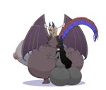 anal anthro balls big_balls big_breasts big_butt black_hair blonde_hair breasts butt butt_grab clenched_teeth crouching duo eyes_closed female fur genitals grey_body grey_fur hair hand_on_butt horn huge_balls huge_breasts huge_butt hyper hyper_balls hyper_breasts hyper_butt hyper_genitalia larger_female lighter_belly looking_back male male/female rear_view sitting_on_balls size_difference tail teeth wing_jewelry wings zeruxu mythology ray_(pkv2) riona_(riona_hexagon) dragon hybrid lagomorph leporid mammal mythological_creature mythological_scalie rabbit scalie absurd_res hi_res