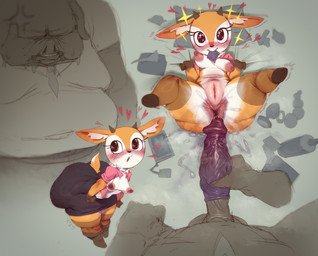 anal_beads anthro anus areola balls biped bottomwear breasts butt buttplug clothing condom female genitals legwear male male/female nipples penis plug_(sex_toy) sex_toy sexual_barrier_device skirt thick_thighs thigh_highs vulva wearing_condom cha_tuo_yan aggretsuko sanrio director_ton tsunoda_(aggretsuko) deer domestic_pig mammal suid suine sus_(pig) absurd_res hi_res