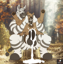 anal anal_penetration animal_genitalia animal_penis anthro anthro_on_anthro anthro_penetrated anthro_penetrating anthro_penetrating_anthro autofellatio autofellatio_while_penetrated ball_size_difference balls balls_deep biceps big_balls big_penis black_body black_fur black_stripes bodily_fluids brown_body brown_fur brown_spots butt cum cum_drip cum_from_nose cum_in_ass cum_in_nose cum_inside cum_on_balls cum_on_butt cum_on_penis cum_splatter cum_through cum_while_penetrated dominant dominant_anthro dominant_male dominant_prey dripping duo ejaculation equine_genitalia equine_penis eyebrows feet full_nelson full_nelson_(legs_held) fur genital_fluids genitals grin hooves interspecies larger_dom larger_male male male/male male_penetrated male_penetrating male_penetrating_male markings masturbating_while_penetrated masturbation muscular muscular_anthro muscular_male nude oral oral_masturbation orgasm outside paws penetration penile penile_masturbation penile_penetration penis penis_in_ass penis_size_difference plant predator/prey predator_penetrated prey_dom_predator_sub prey_penetrating_predator sex sitting size_difference smaller_male smaller_penetrated smile spots spotted_body spotted_fur stripes submissive submissive_anthro submissive_male submissive_predator tail thick_eyebrows thrusting tree white_body white_fur yellow_eyes leobo hyena_(leobo) equid equine hyena mammal spotted_hyena zebra 2021 animated