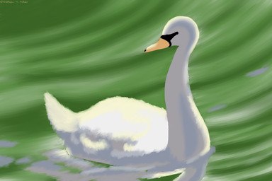 ambiguous_gender beak feathers feral green_water lake orange_beak reflection ripples simple_background solo swimming water white_body white_feathers wings lunarpanda8686 anatid anseriform anserine avian bird swan 3:2 digital_media_(artwork) lineless