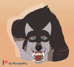 anthro black_nose blue_eyes male scar petplayer976 mythology rakan canid canine mammal mythological_canine mythological_creature were werecanid werecanine werewolf 2022 digital_media_(artwork) hi_res