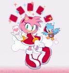 accessory anthro boots card clothing duo female footwear gloves green_eyes hair hair_accessory hairband handwear hearts_(suit) on_model pink_hair playing_card shoes short_hair thin_calves thin_legs thin_thighs zzavok sega sonic_the_hedgehog_(series) amy_rose birdie_(sonic_adventure) avian bird eulipotyphlan hedgehog mammal 2018 hi_res